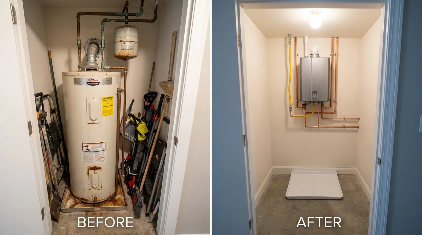 Tank water heater versus wall-mounted tankless unit comparison for Archbold, OH homeowners